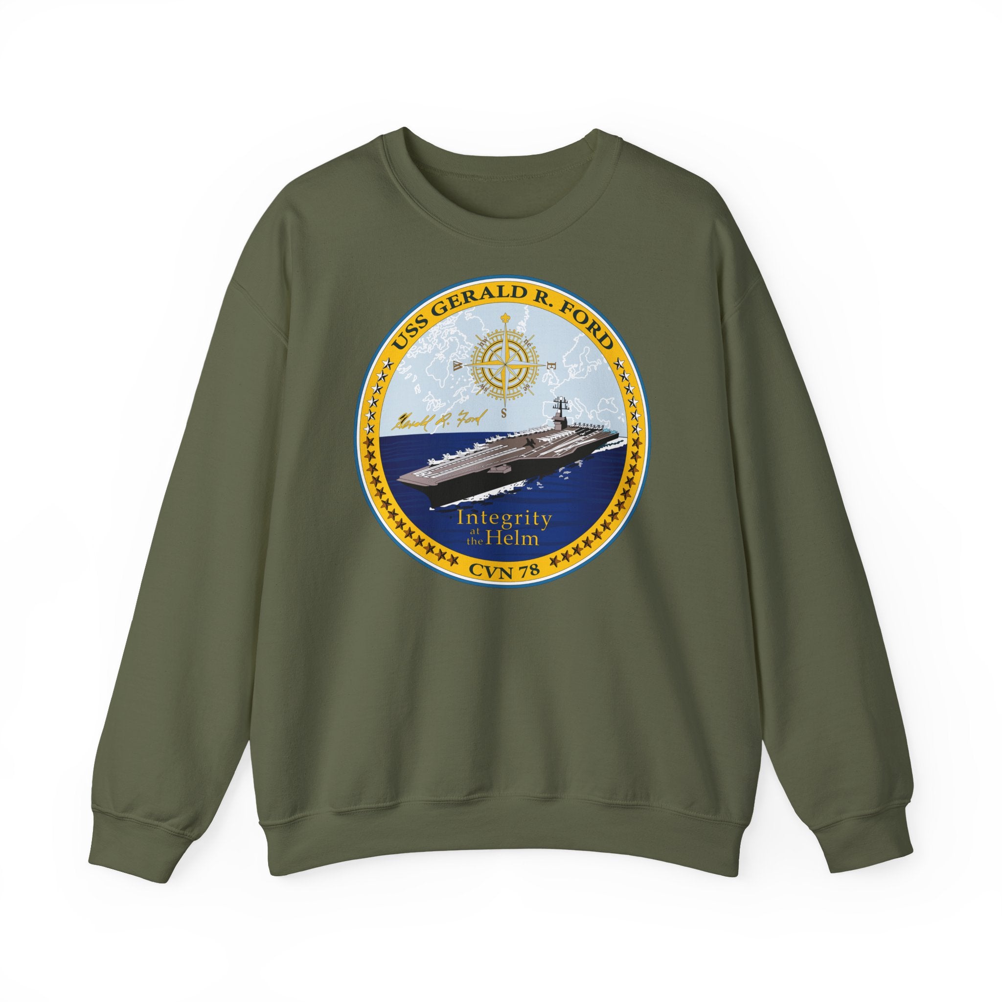 Unisex Heavy Blend™ Crewneck Sweatshirt - Navy - USS Gerald R. Ford (CVN-78) wo txt