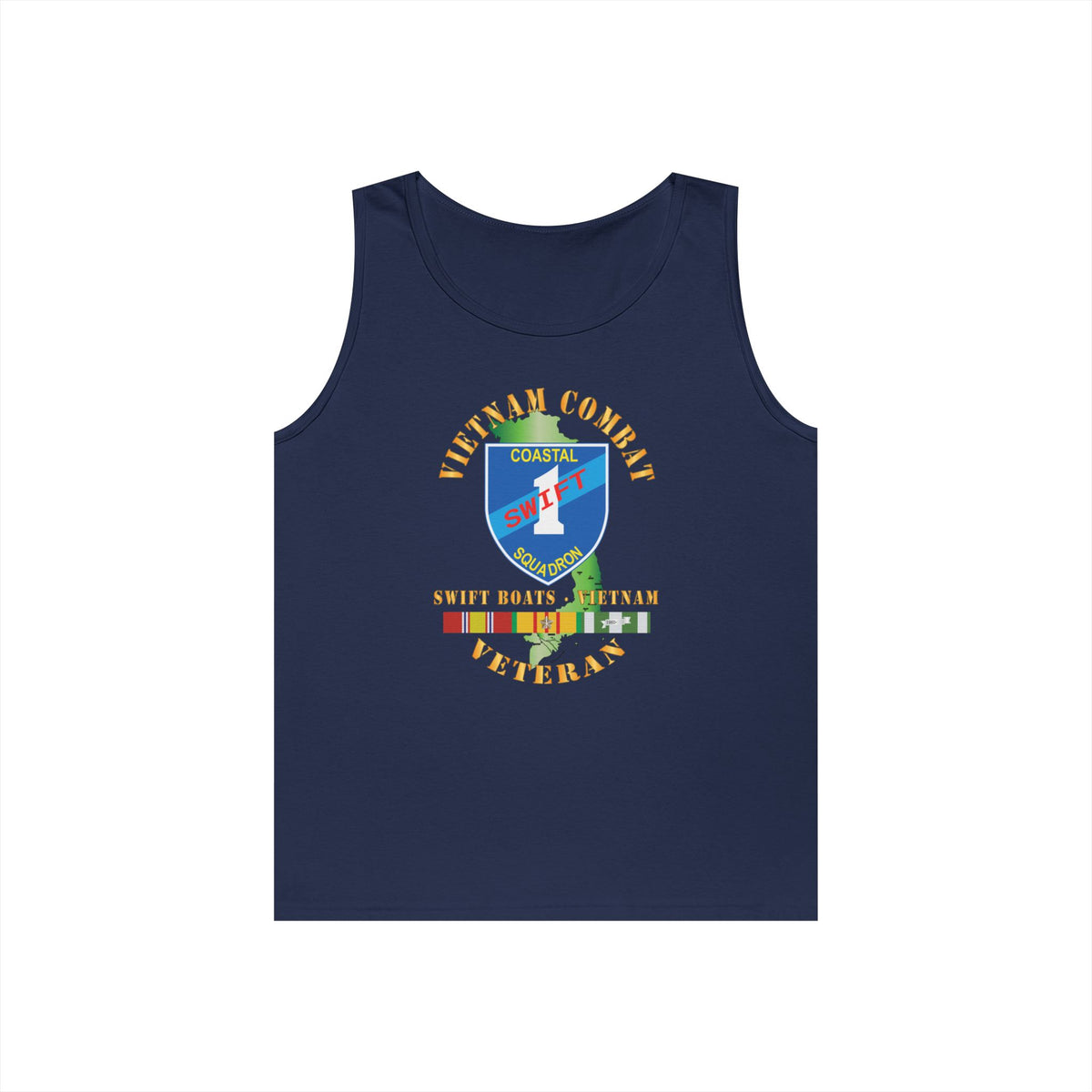 Unisex Heavy Cotton Tank Top - Coastal Squadron One (Blue) - SSI -Swift Boats - Vietnam w VN SVC X 300