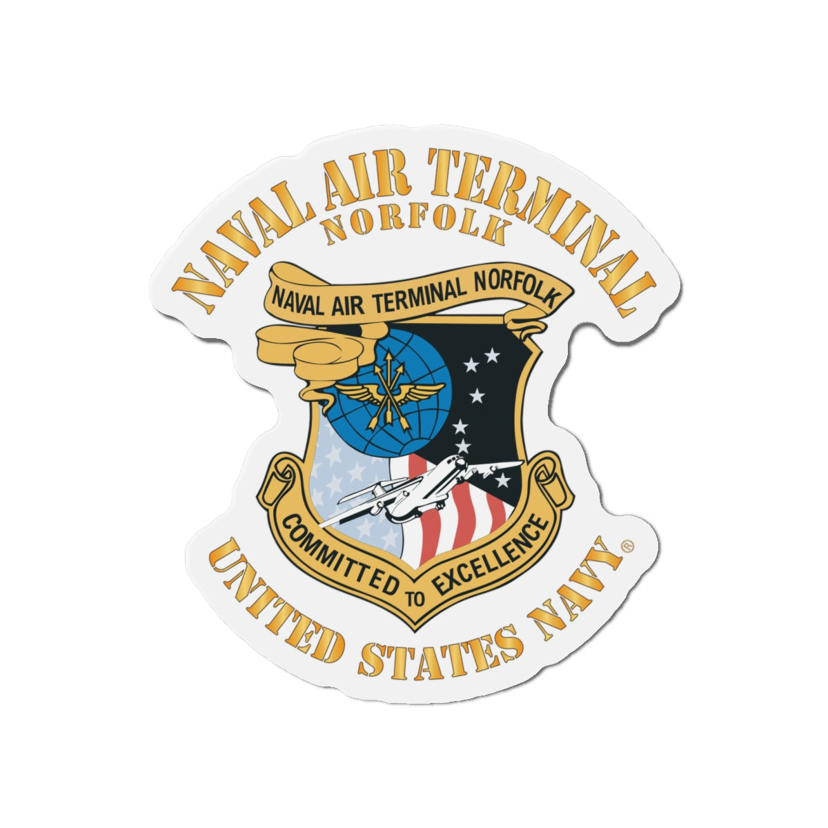 Die-Cut Magnet - Navy - Naval Air Terminal Norfolk