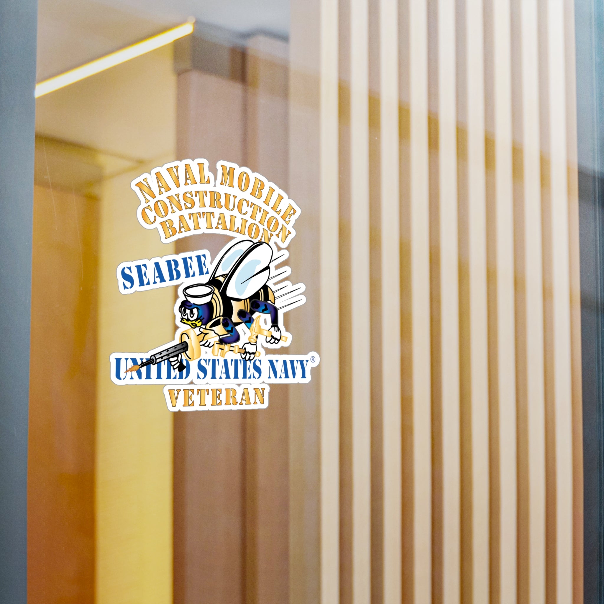 Kiss-Cut Vinyl Decal - Navy - Seabee - Veteran