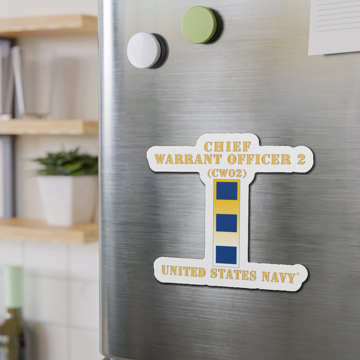 Die-Cut Magnet - Navy - Chief Warrant Officer 2 - CW02