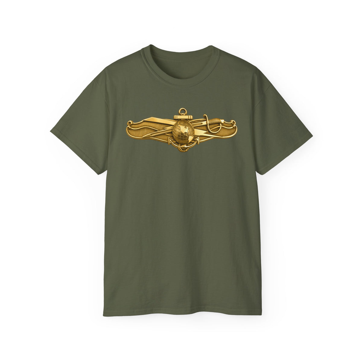 Unisex Ultra Cotton T-Shirt - Navy - Badge - Information Warfare wo txt - Officer - 3D - Enhanced