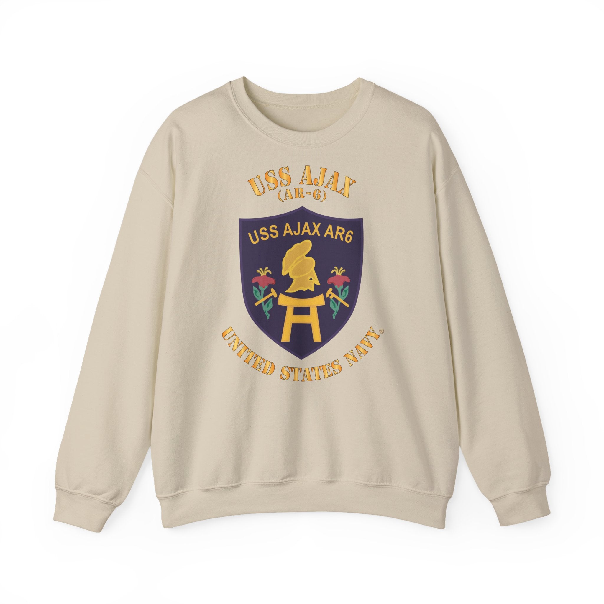 Unisex Heavy Blend™ Crewneck Sweatshirt - Navy - USS Ajax (AR-6)