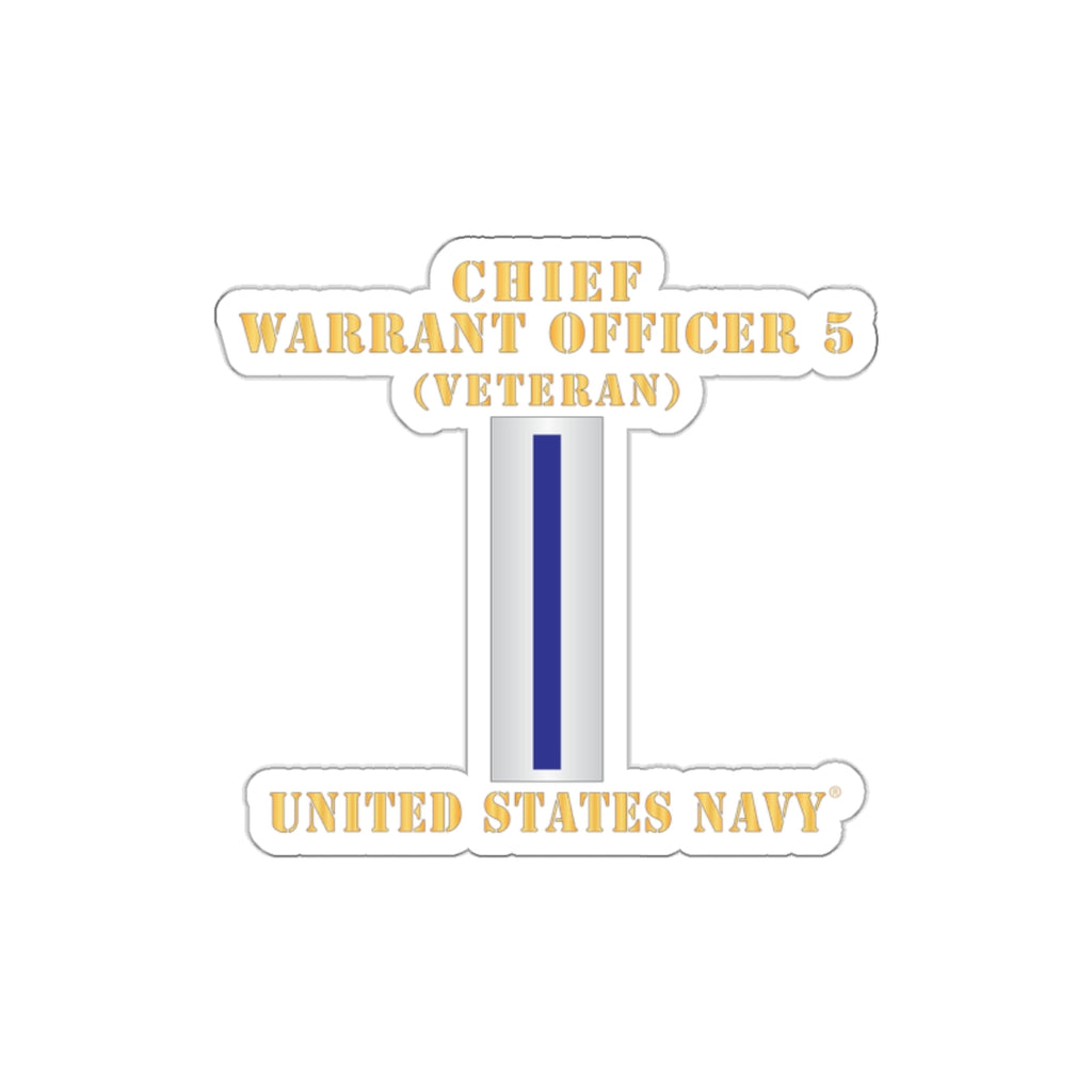 Die-Cut Vinyl Sticker - Navy - Chief Warrant Officer 5 - CW05 - Veteran