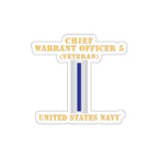 Die-Cut Vinyl Sticker - Navy - Chief Warrant Officer 5 - CW05 - Veteran