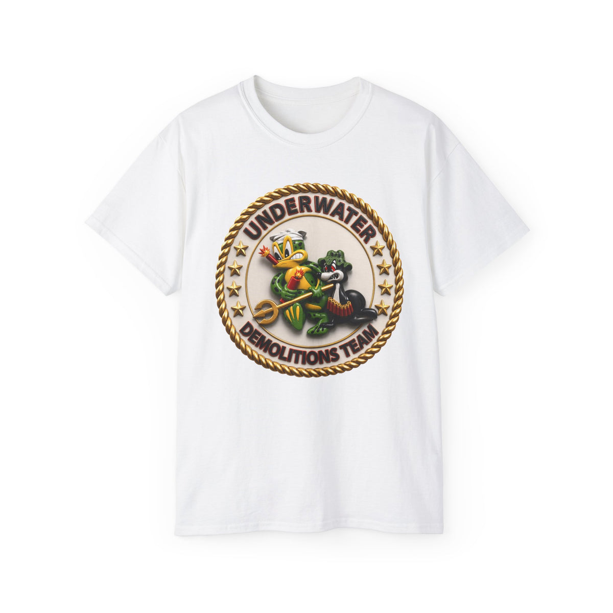 Unisex Ultra Cotton T-Shirt - Navy - SOF - Underwater Demolitions Team - Sammy - Freddie - 3D - Enhanced