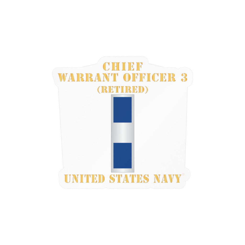 Kiss-Cut Vinyl Decal - Navy - Chief Warrant Officer 3 - CW03 - Retired