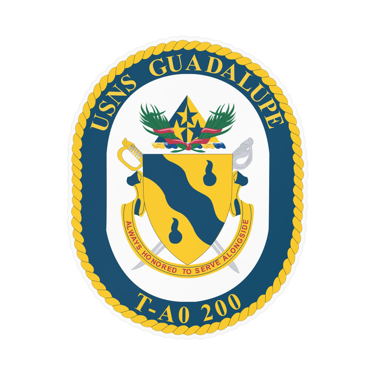 Kiss-Cut Vinyl Decal - Navy - USNS Guadalupe (T-AO 200) wo txt X 300