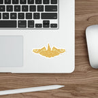 Die-Cut Vinyl Sticker - Navy - Submarine Badge - Gold wo Txt