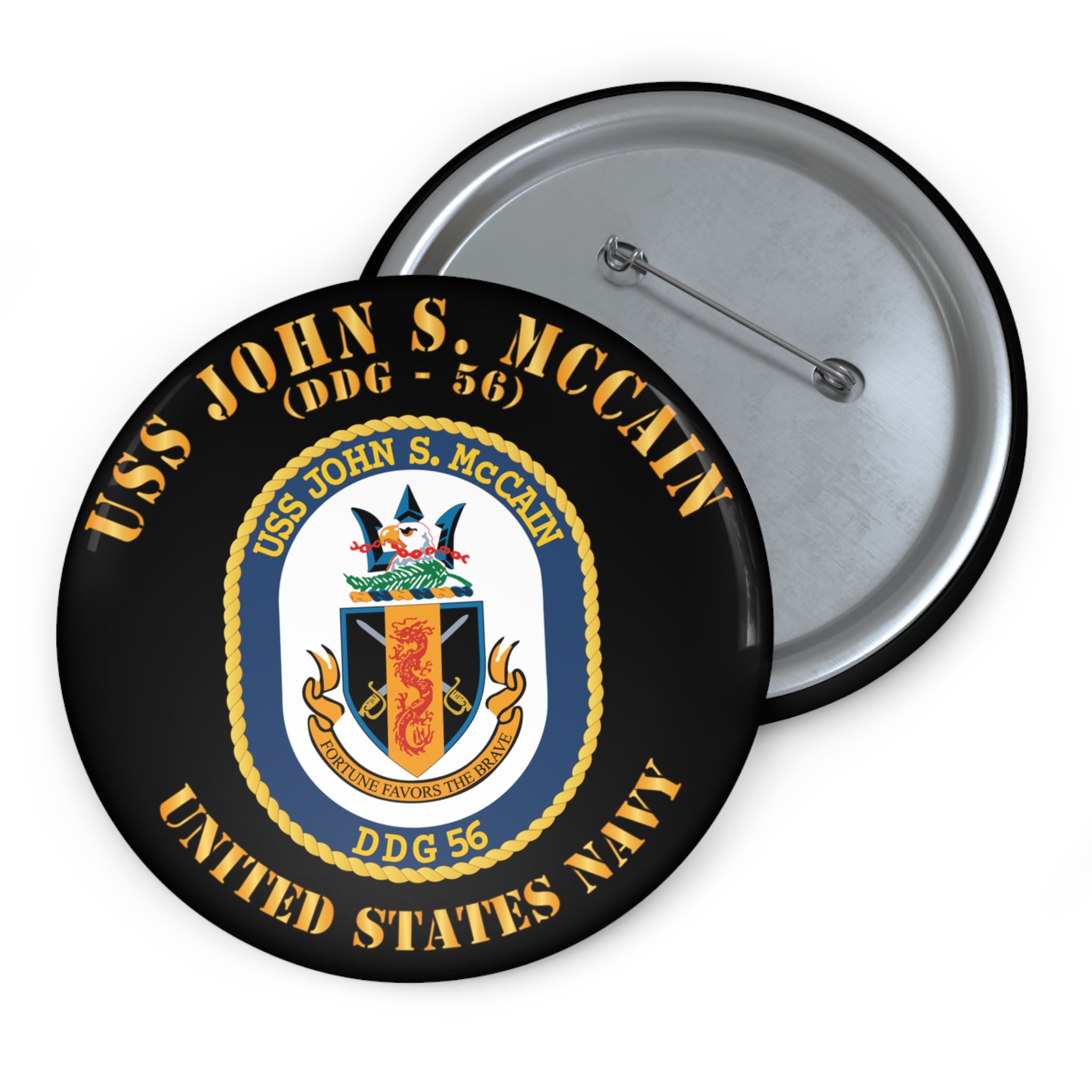 Custom Pin Button - Navy - USS John S. McCain (DDG-56)
