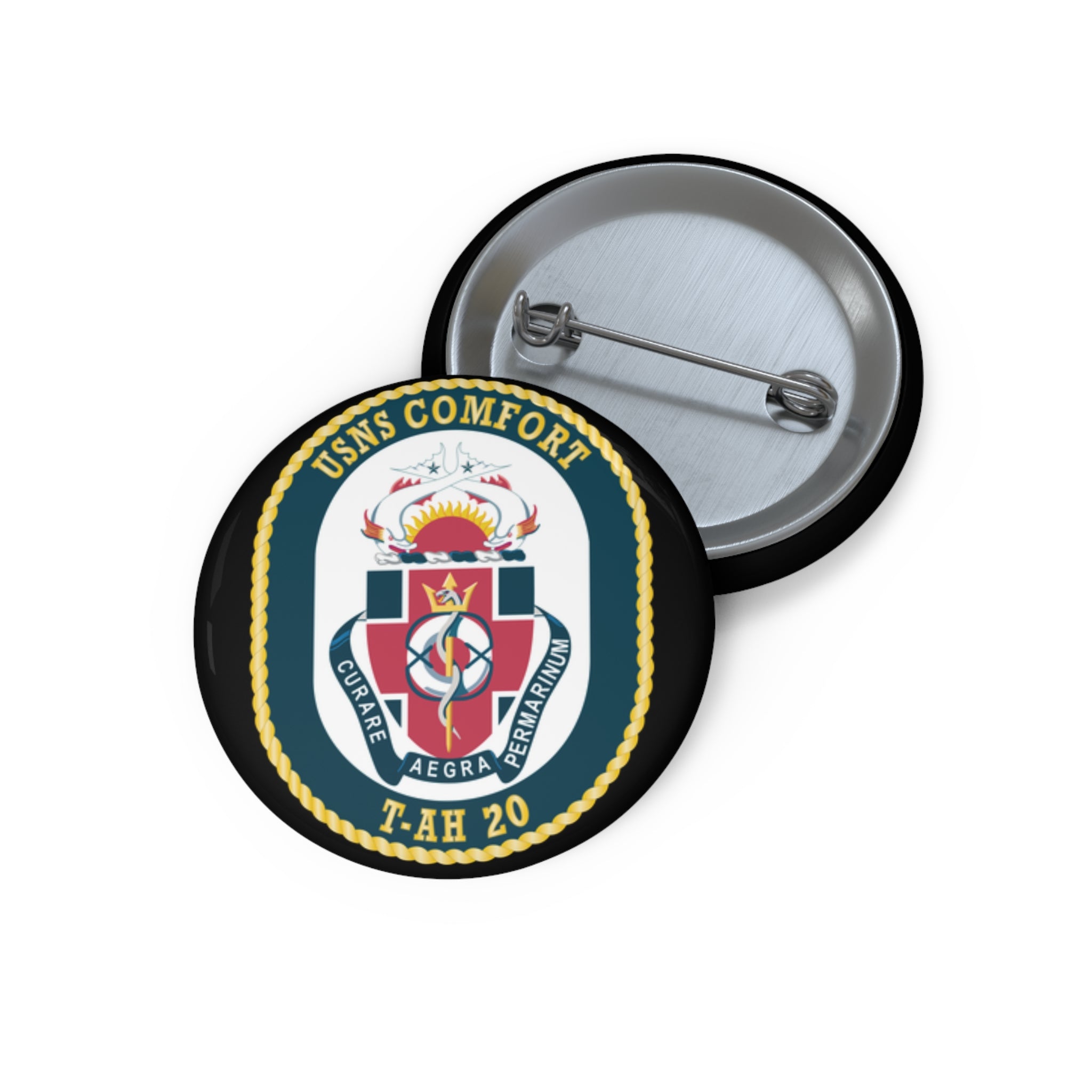 Custom Pin Button - Navy - USNS Comfort (T-AH 20) wo txt