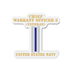 Die-Cut Magnet - Navy - Chief Warrant Officer 5 - CW05 - Veteran