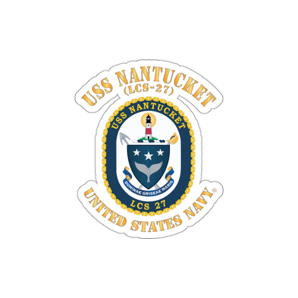 Die-Cut Vinyl Sticker - Navy - USS Nantucket (LCS-27)
