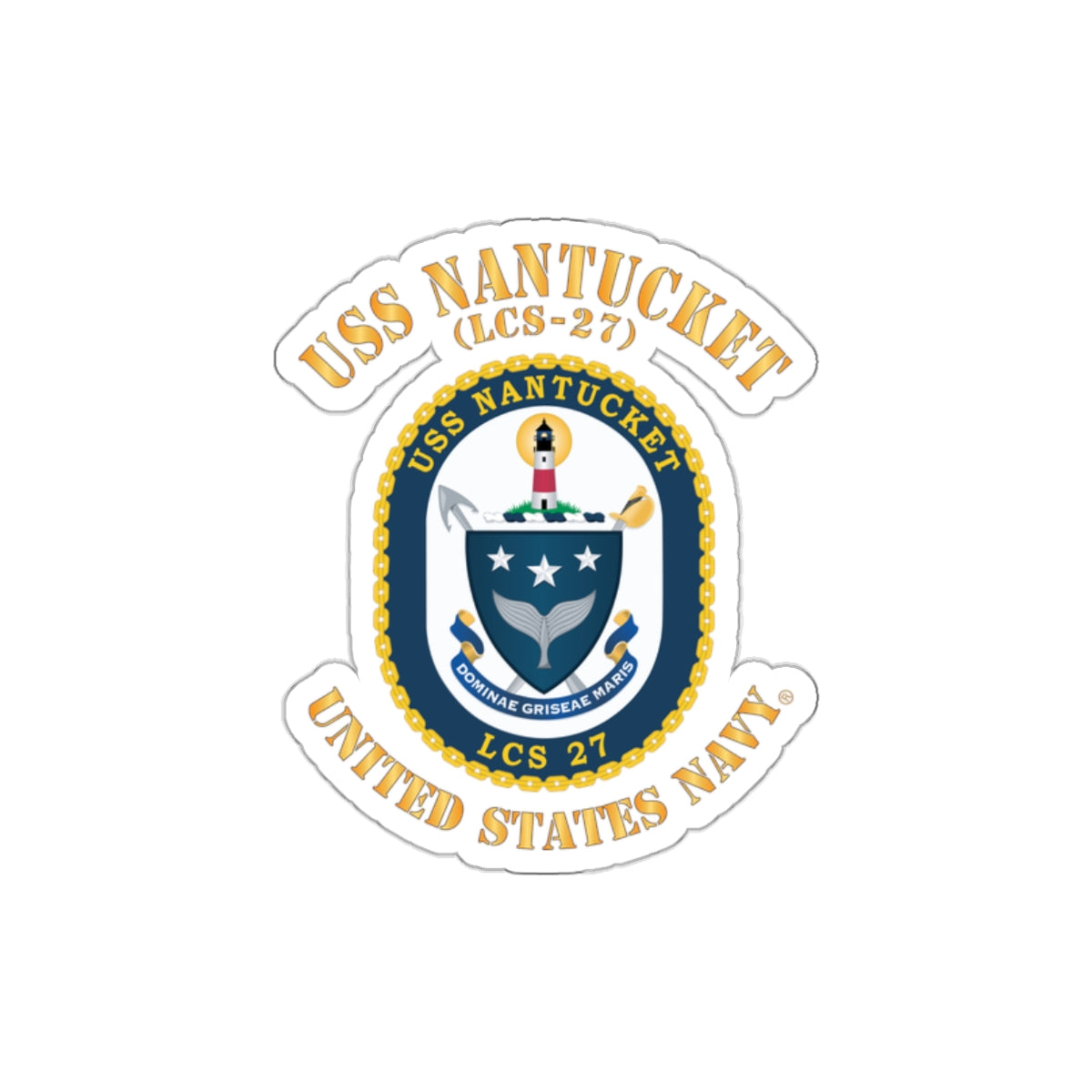 Die-Cut Vinyl Sticker - Navy - USS Nantucket (LCS-27)