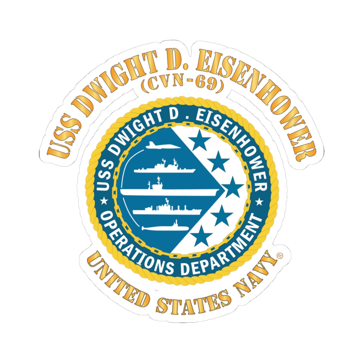 Kiss-Cut Stickers - Navy - USS Dwight D. Eisenhower (CVN-69) - Operations Department