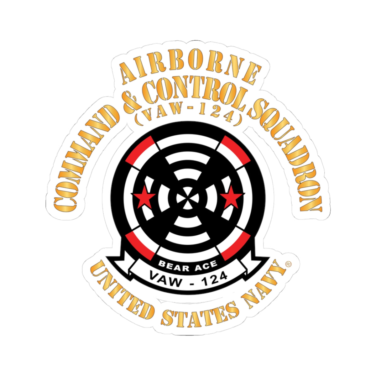 Kiss-Cut Stickers - Navy - Airborne Command & Control Squadron 124 (VAW-124)