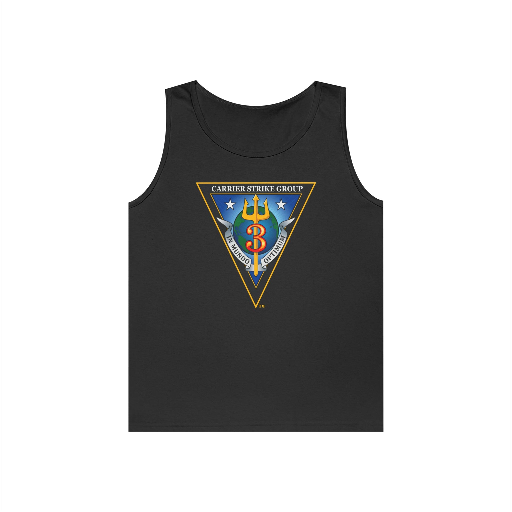 Unisex Heavy Cotton Tank Top - Navy - Carrier Strike Group 3 (CSG-3) wo txt