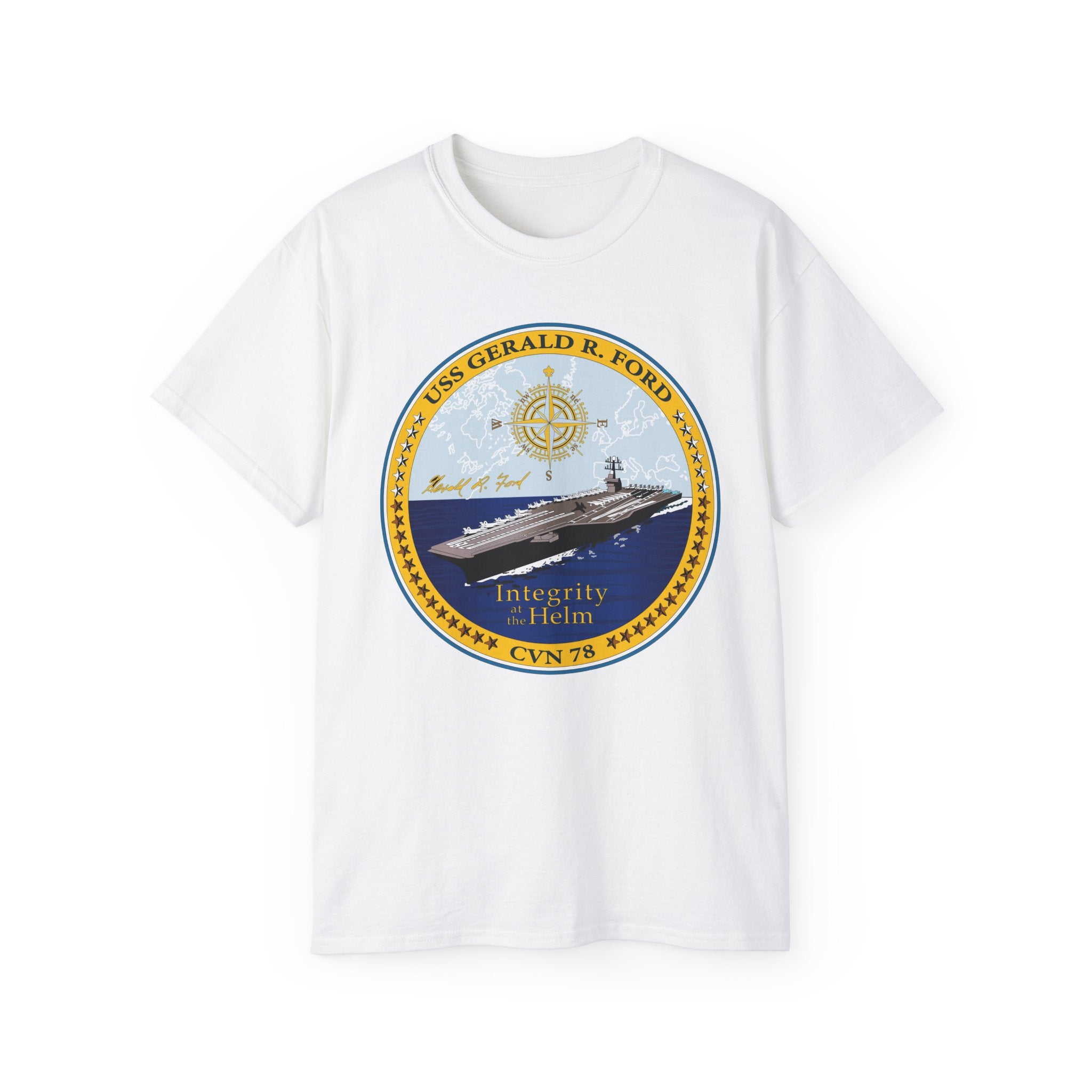 Unisex Ultra Cotton T-Shirt - Navy - USS Gerald R. Ford (CVN-78) wo txt