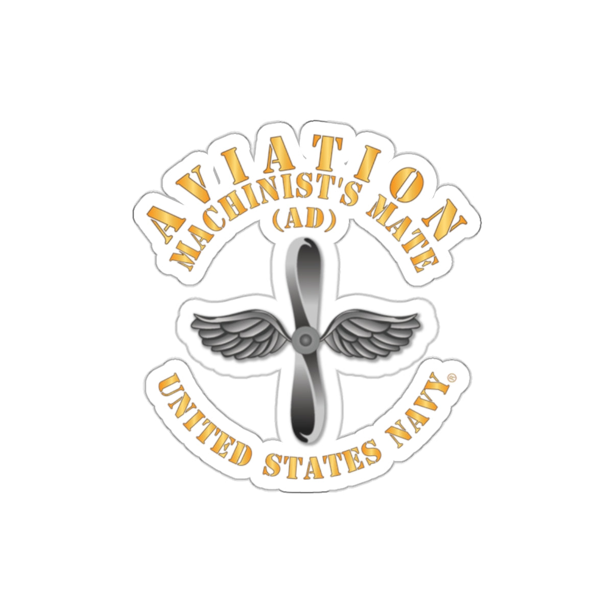 Die-Cut Vinyl Sticker - Navy - Rate - Aviation Machinist's Mate (AD)