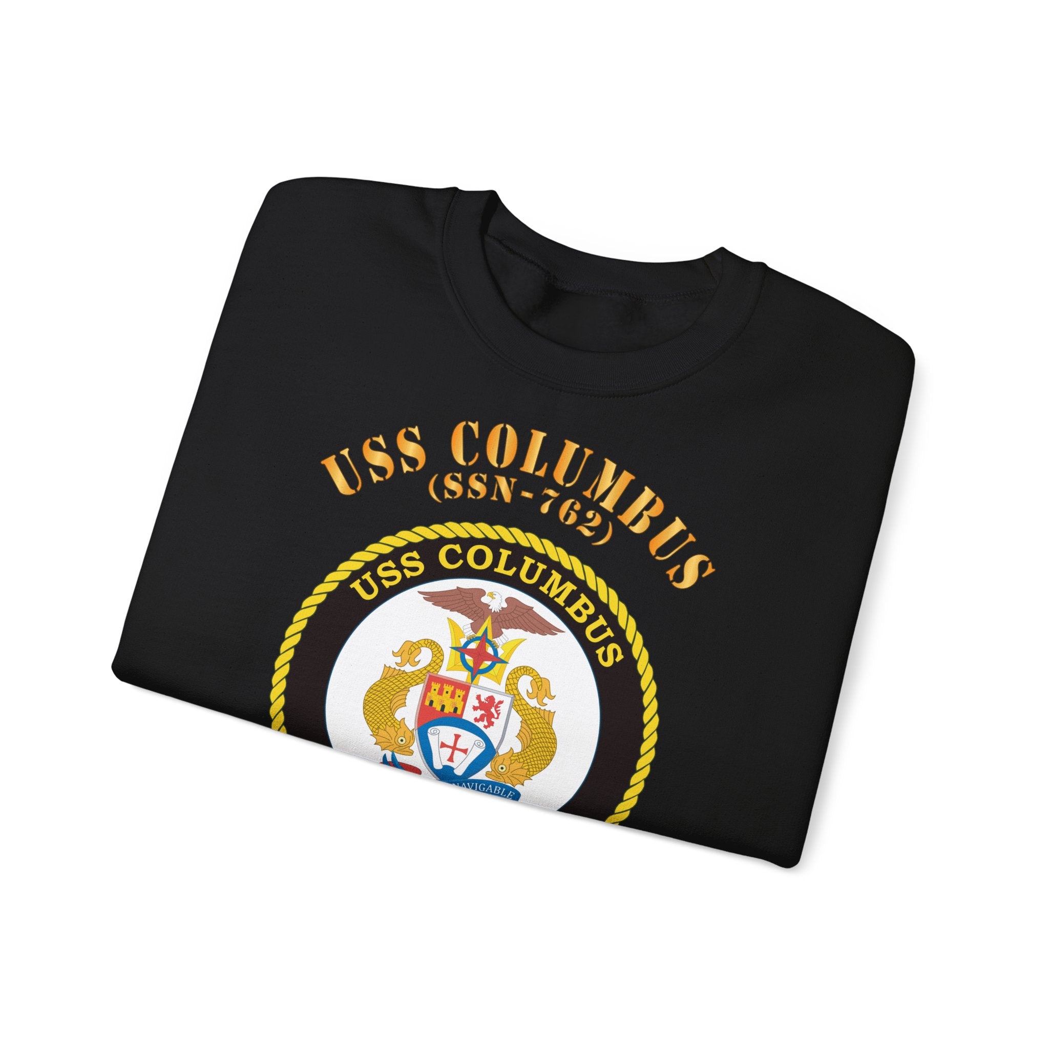 Unisex Heavy Blend™ Crewneck Sweatshirt - Navy - USS Columbus (SSN-762)