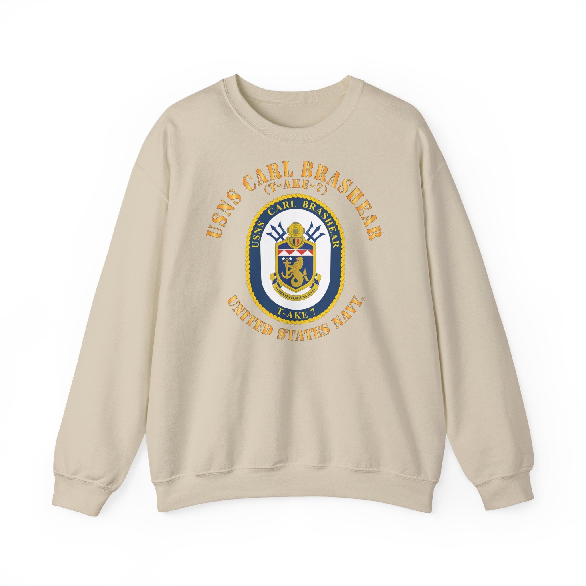 Unisex Heavy Blend™ Crewneck Sweatshirt - Navy - USNS Carl Brashear (T-AKE 7)