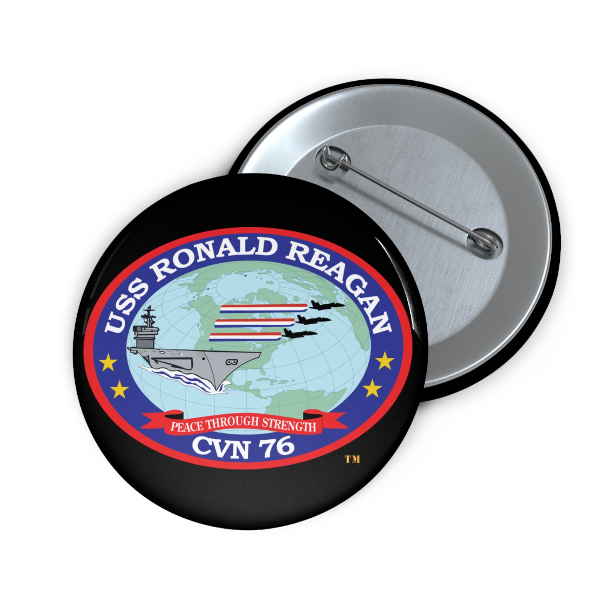 Custom Pin Button - Navy - USS Ronald Reagan (CVN-76) wo txt X 300