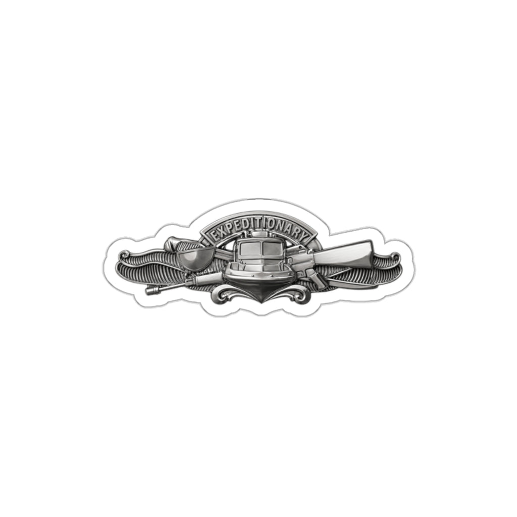 Die-Cut Vinyl Sticker - Navy - Badge - Expeditionary Warfare (EXW) wo txt - Officer - 3D - Enhanced