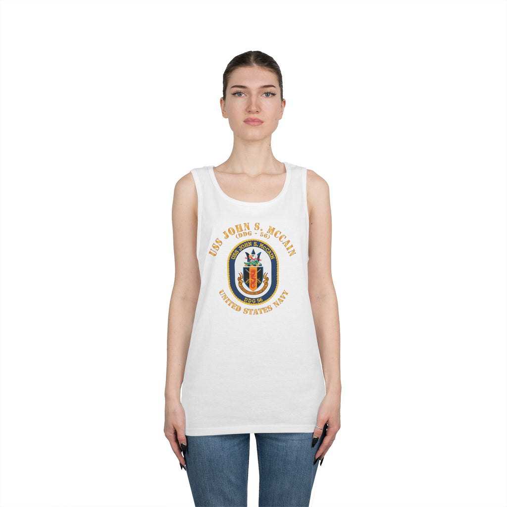 Unisex Heavy Cotton Tank Top - Navy - USS John S. McCain (DDG-56)