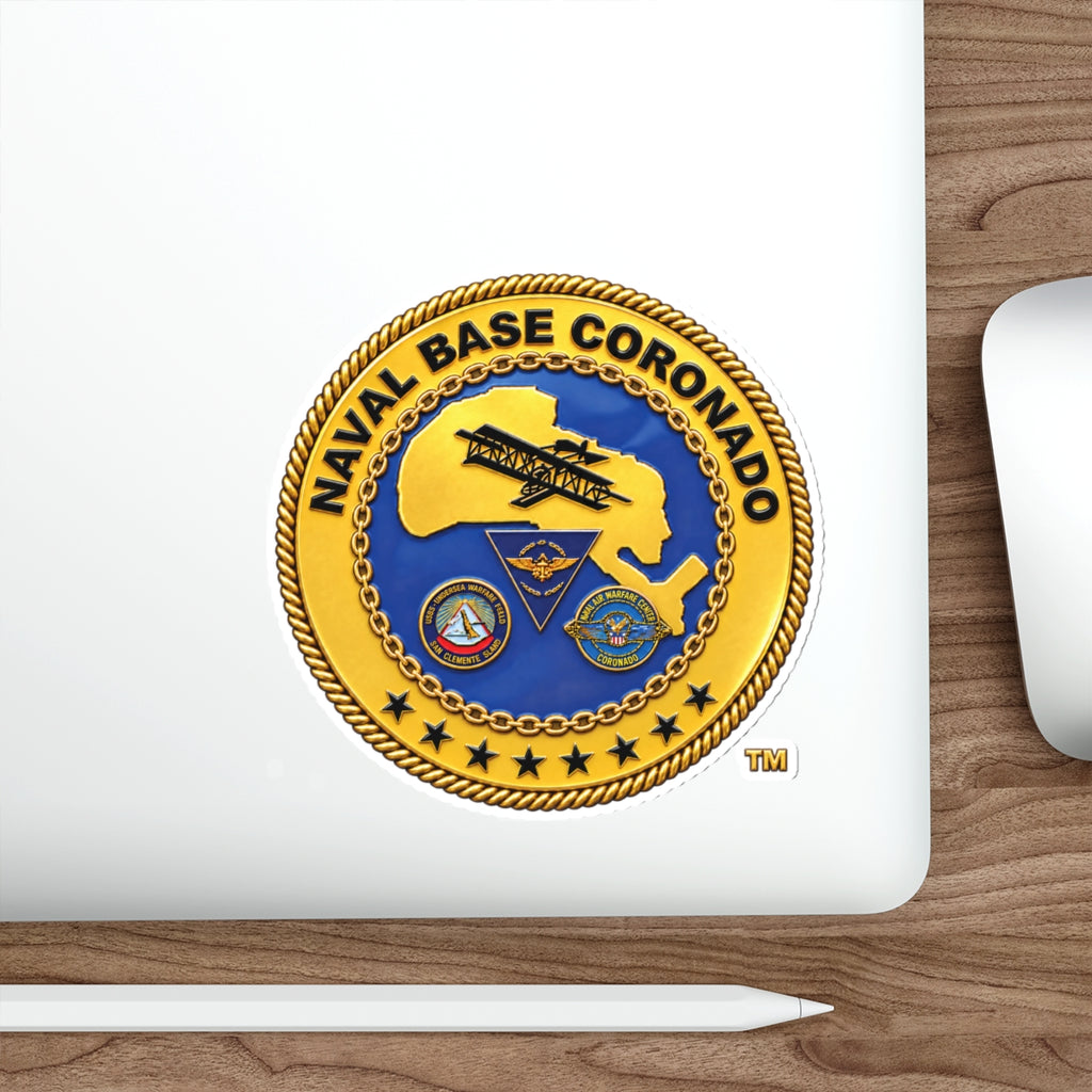 Die-Cut Vinyl Sticker - Navy - Naval Base Coronado - Crest - 3D - Enhanced