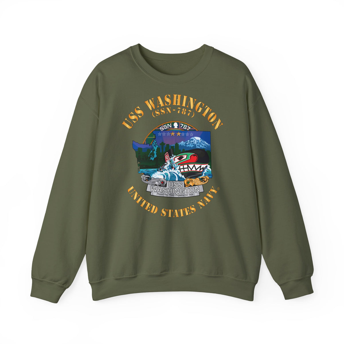 Unisex Heavy Blend™ Crewneck Sweatshirt -  Navy - USS Washington (SSN-787) X 300