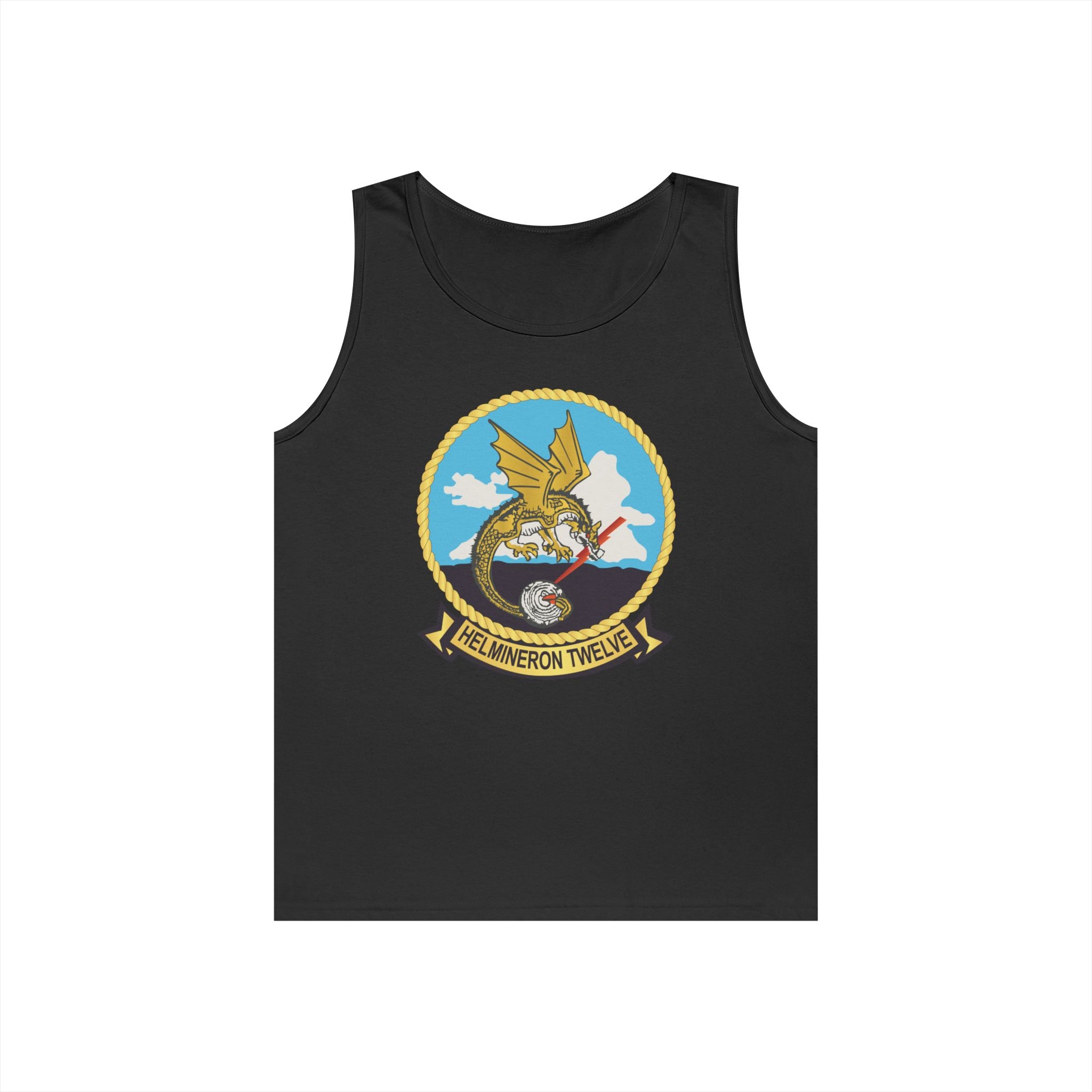 Unisex Heavy Cotton Tank Top - Navy - Helmineron Twelve (HM-12) wo Txt