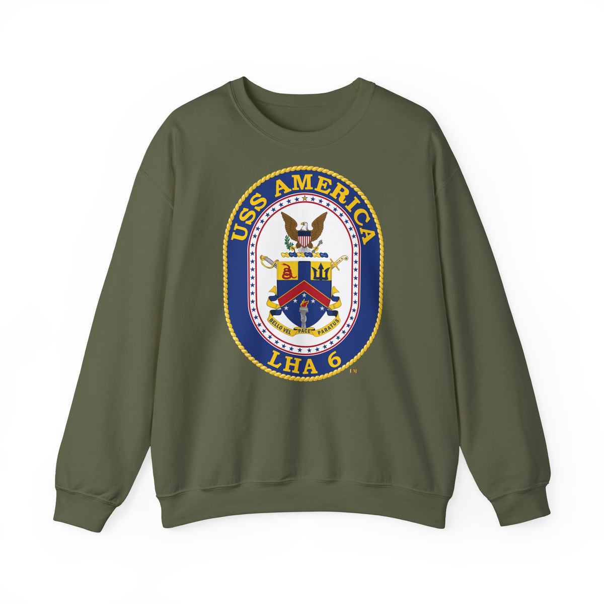 Unisex Heavy Blend™ Crewneck Sweatshirt - Navy - USS America (LHA-6) wo txt