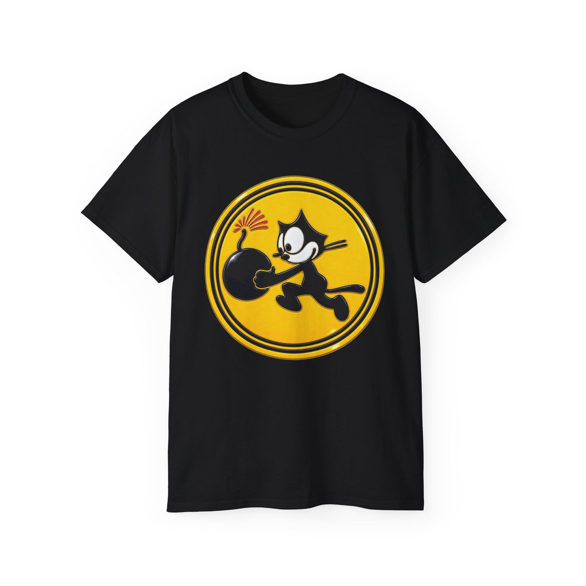 Unisex Ultra Cotton T-Shirt - NAVY - VF - 3 - WWII Felix Insignia - 3D - Enhanced