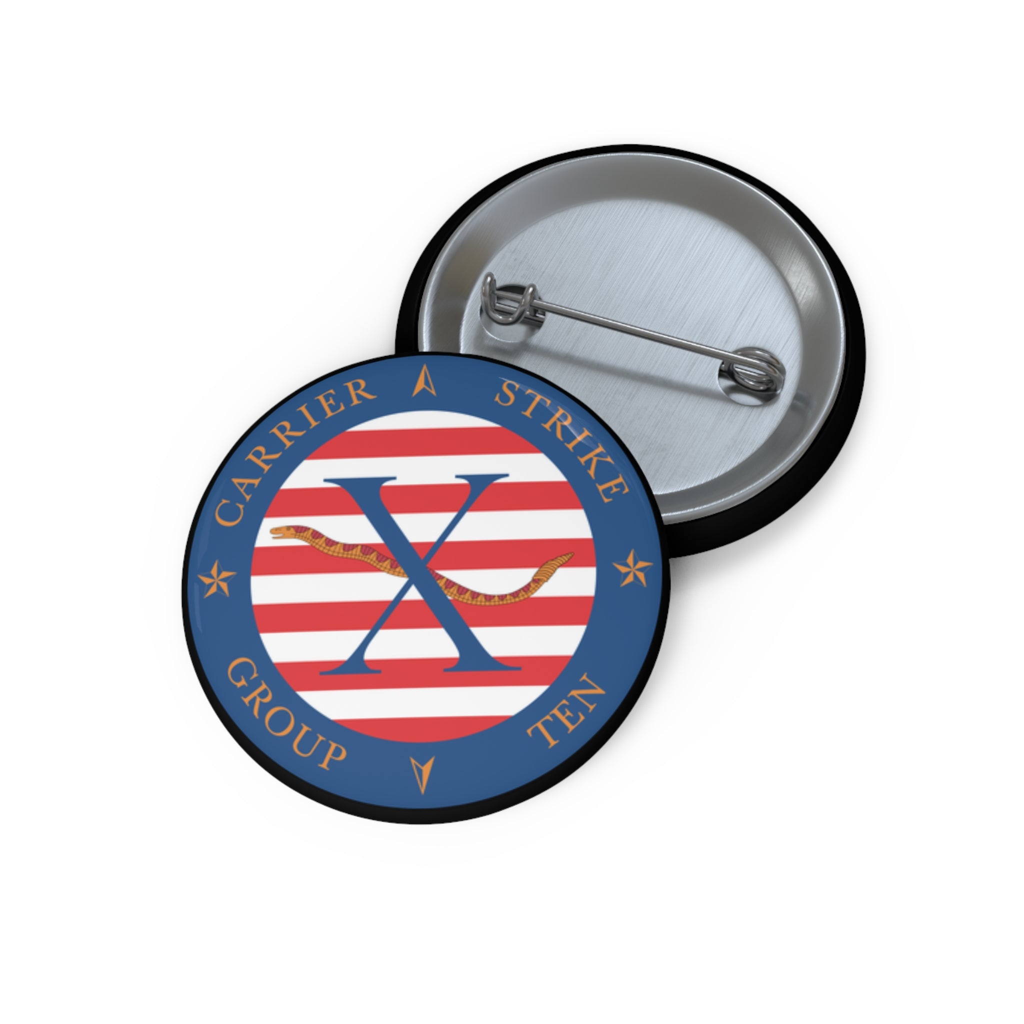 Custom Pin Button - Navy - Carrier Strike Group 10 (CSG-10) wo Txt