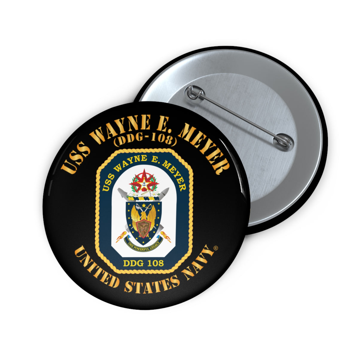 Pin Button - Navy - USS Wayne E. Meyer (DDG-108) X 300