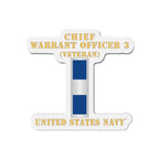 Die-Cut Magnet - Navy - Chief Warrant Officer 3 - CW03 - Veteran