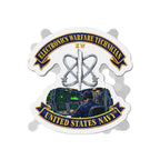 Die-Cut Magnet - Navy - Rate - Electronics Warfare Technician with Scene - 3D - Enhanced