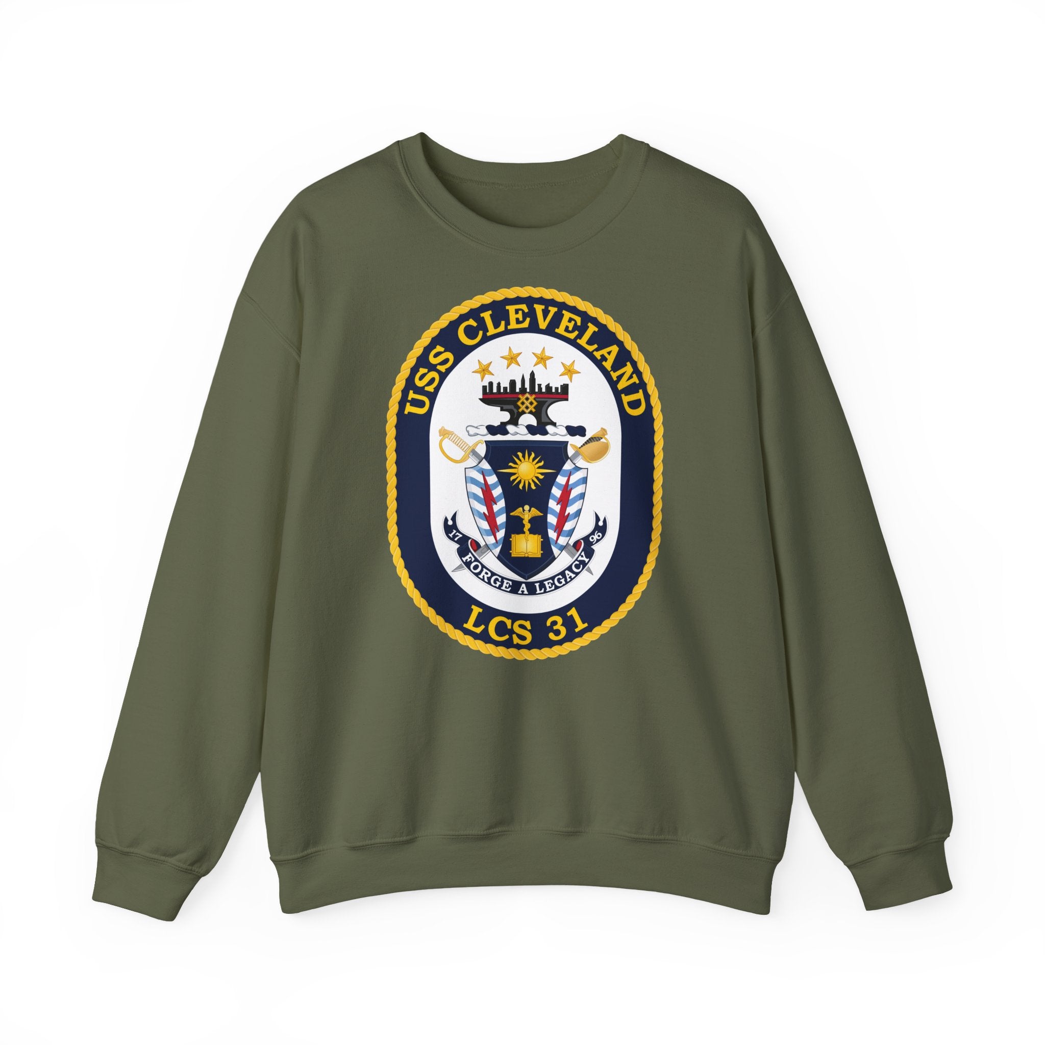 Unisex Heavy Blend™ Crewneck Sweatshirt - Navy - USS Cleveland (LCS-31) wo txt