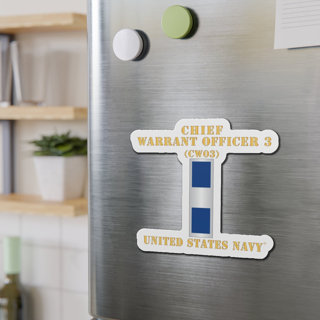 Die-Cut Magnet - Navy - Chief Warrant Officer 3 - CW03