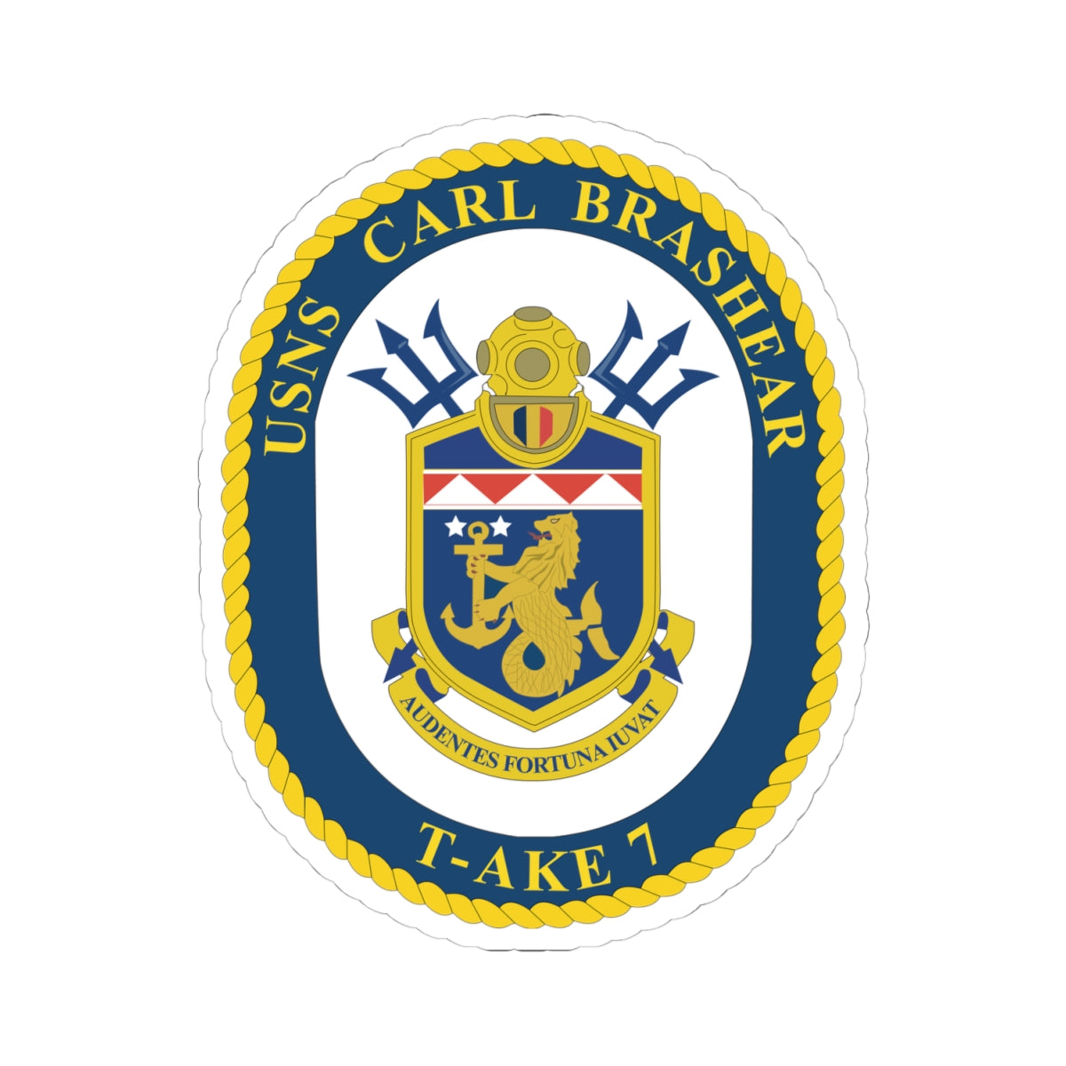Kiss-Cut Stickers - Navy - USNS Carl Brashear (T-AKE 7) wo txt