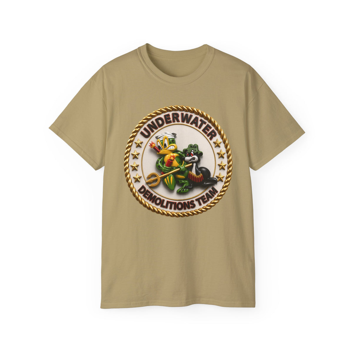 Unisex Ultra Cotton T-Shirt - Navy - SOF - Underwater Demolitions Team - Sammy - Freddie - 3D - Enhanced
