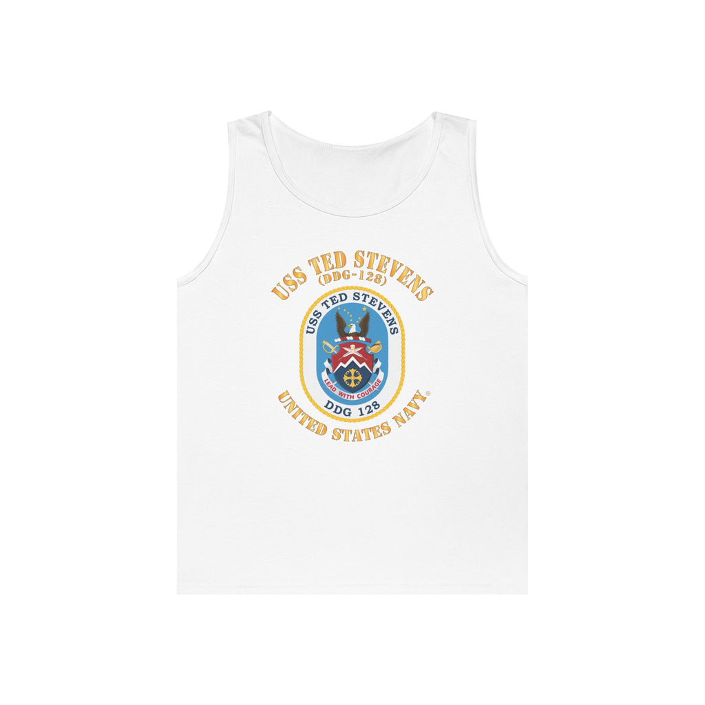 Unisex Heavy Cotton Tank Top - Navy - USS Ted Stevens (DDG-128)