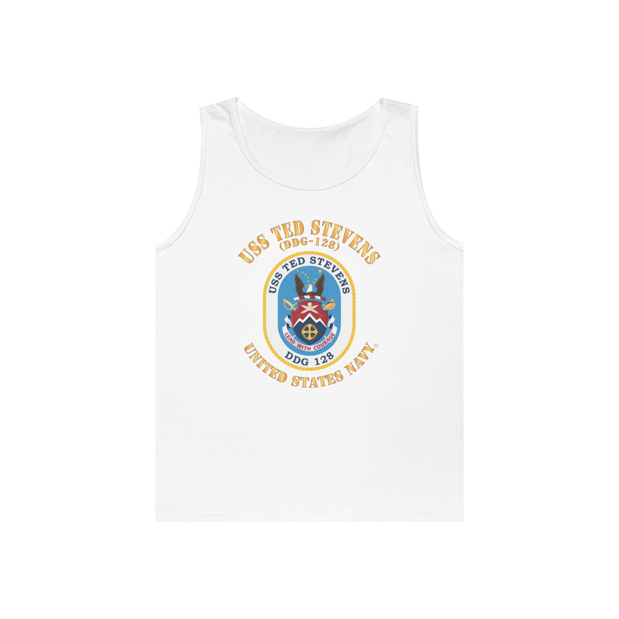 Unisex Heavy Cotton Tank Top - Navy - USS Ted Stevens (DDG-128)