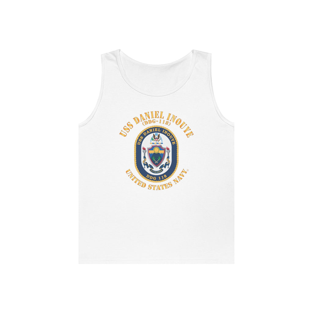 Unisex Heavy Cotton Tank Top - Navy - USS Daniel Inouye (DDG-118)
