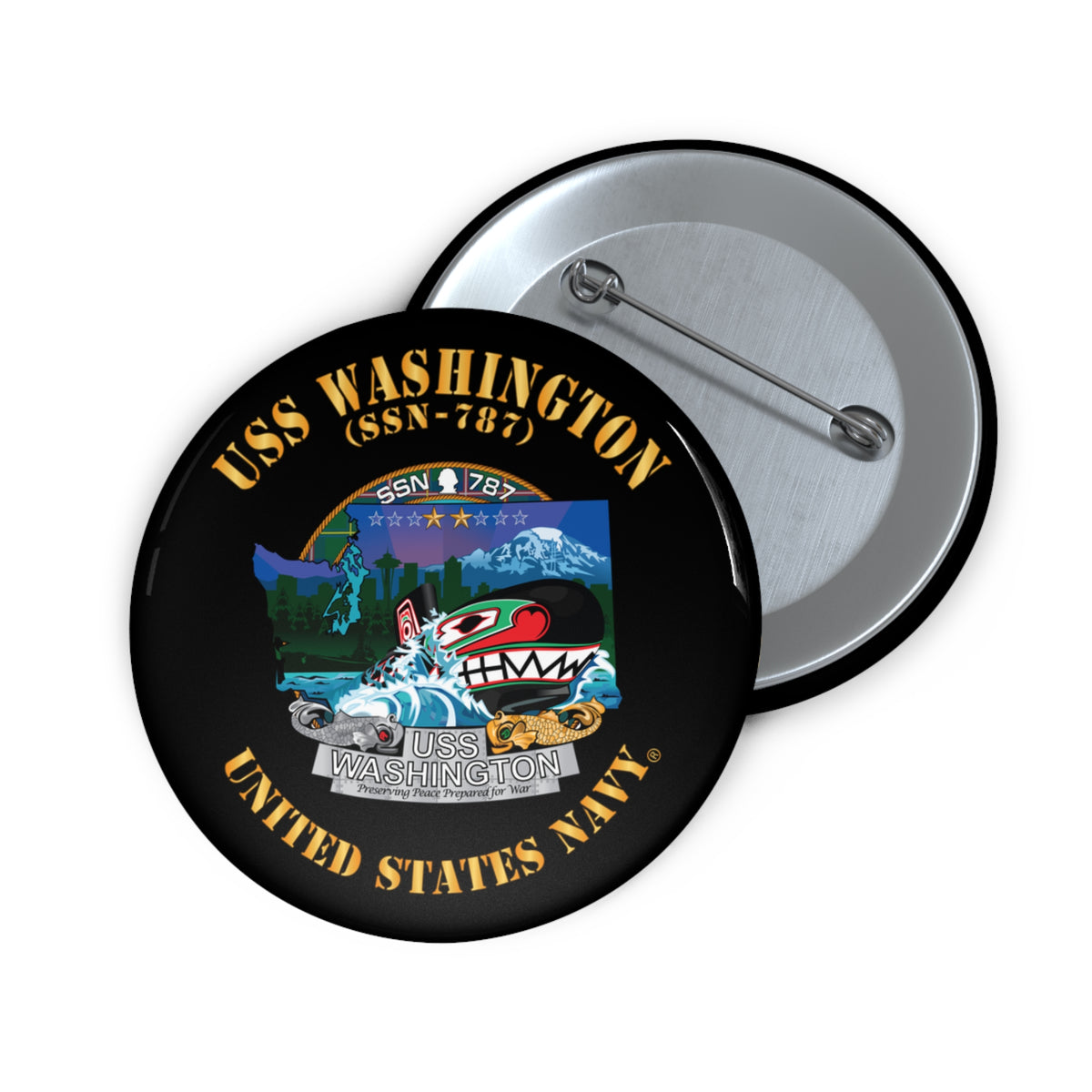 Pin Button - Navy - USS Washington (SSN-787) X 300