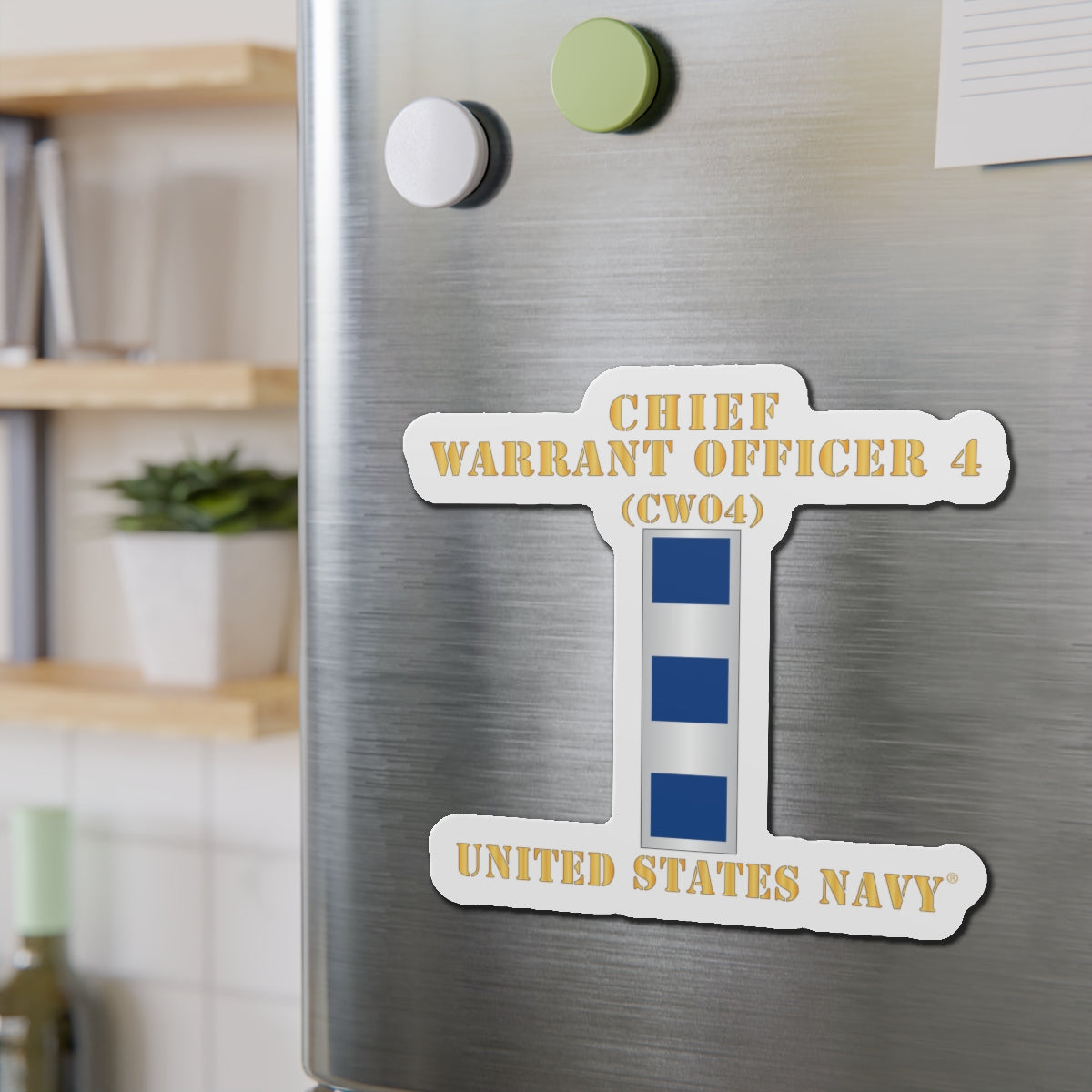 Die-Cut Magnet - Navy - Chief Warrant Officer 4 - CW04