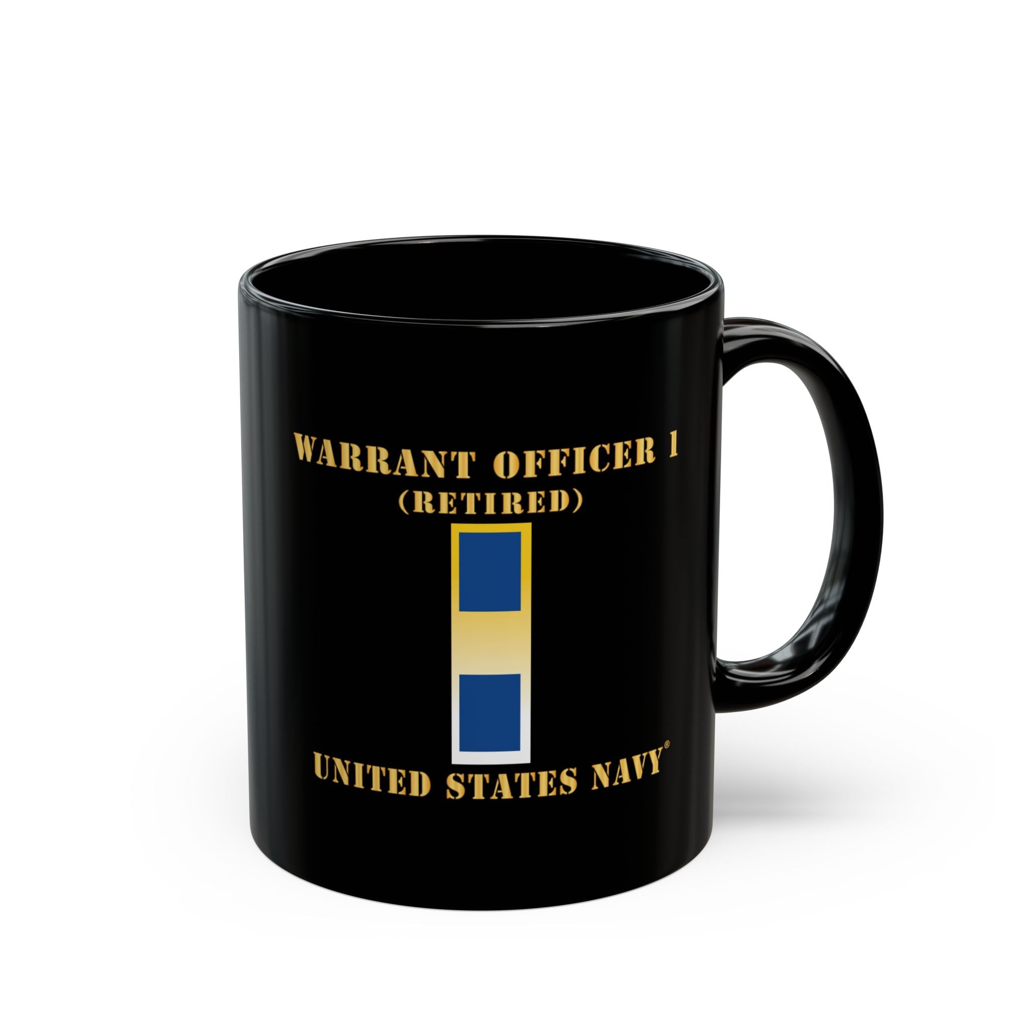 Black Mug (11oz, 15oz) - Navy - Warrant Officer 1 - Retired