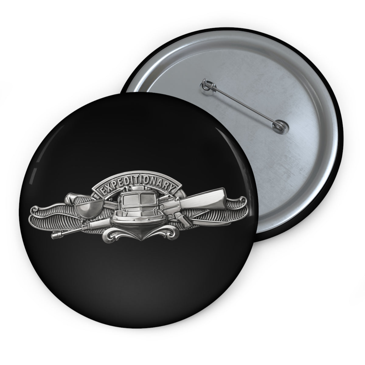 Pin Button - Navy - Badge - Expeditionary Warfare (EXW) wo txt - Officer - 3D - Enhanced