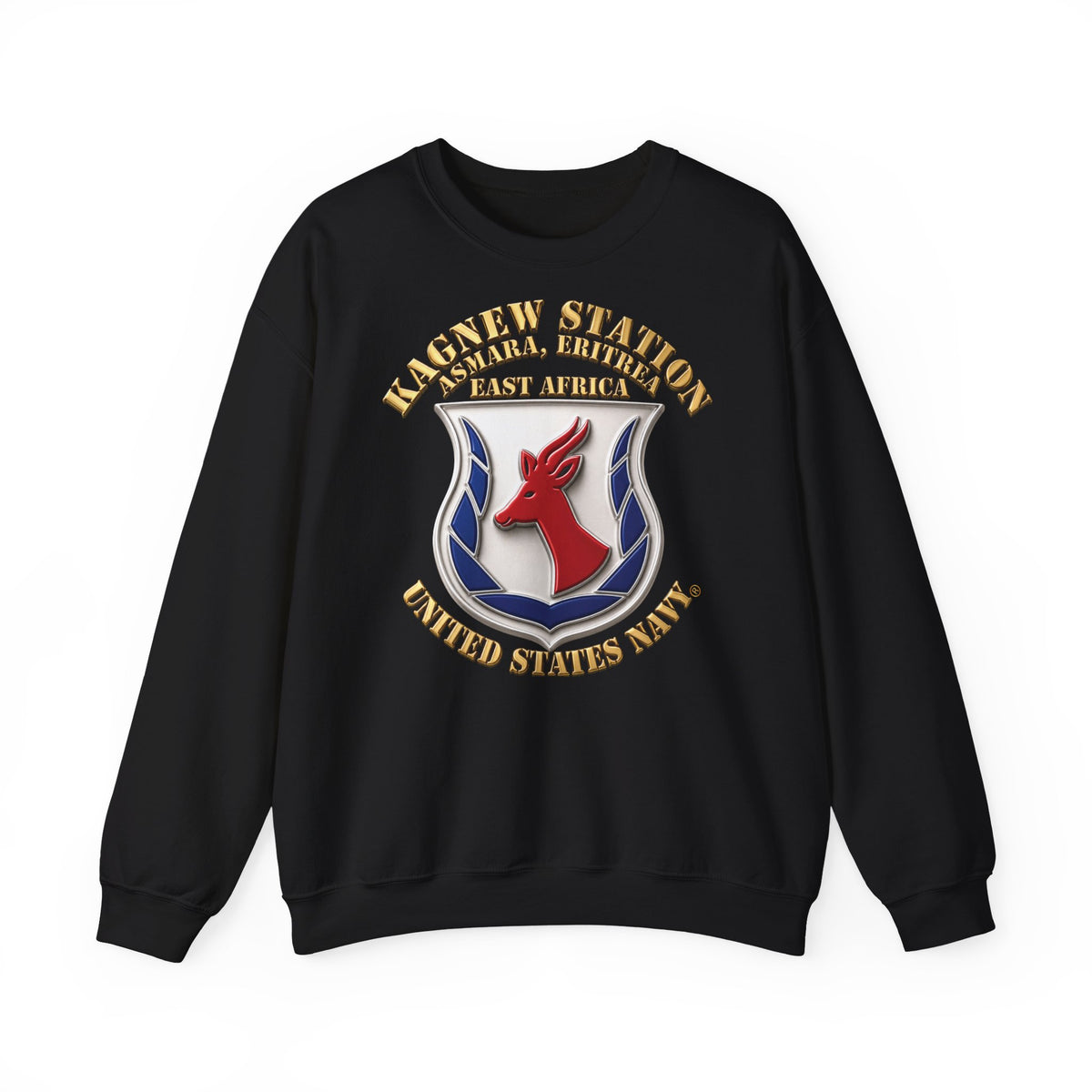 Unisex Heavy Blend™ Crewneck Sweatshirt - Navy - Kagnew Station - Asmara, Eritrea - East Africa - 3D X 300