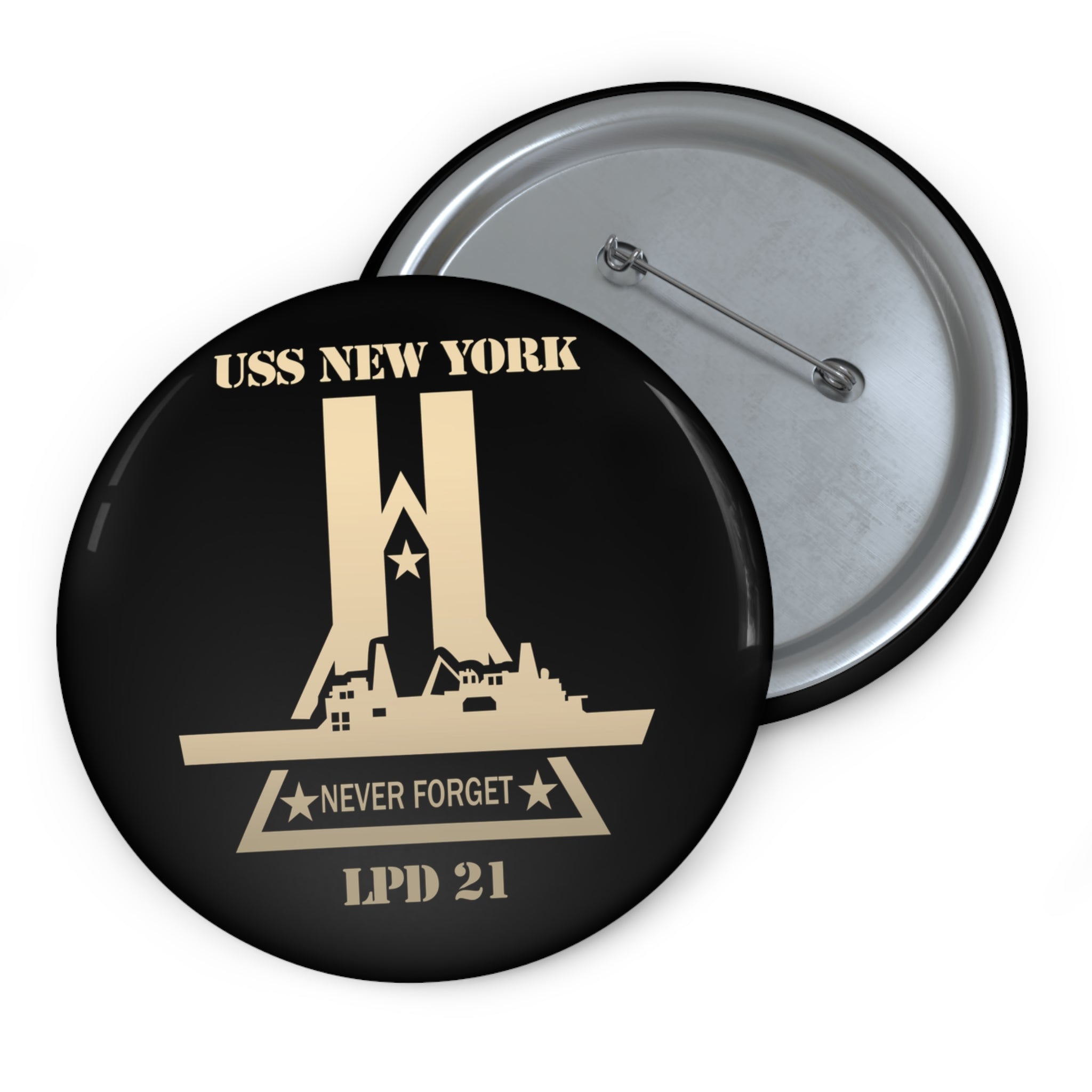 Custom Pin Button - Navy - USS New York (LPD-21) wo Txt X 300